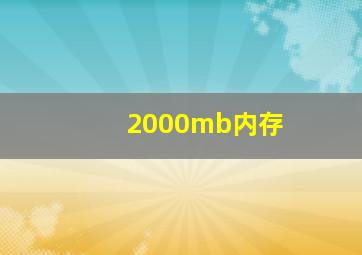 2000mb内存