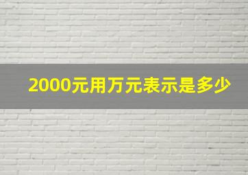 2000元用万元表示是多少