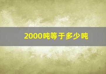 2000吨等于多少吨