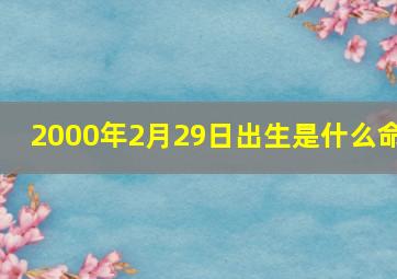 2000年2月29日出生是什么命