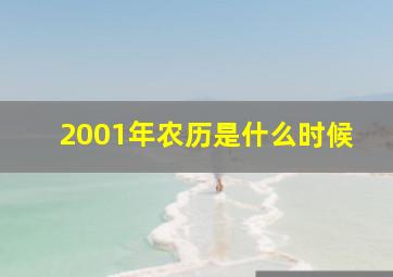 2001年农历是什么时候