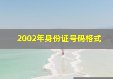 2002年身份证号码格式