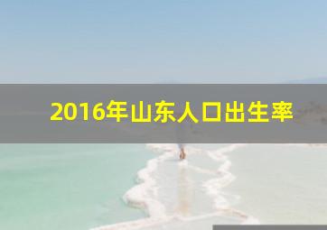 2016年山东人口出生率