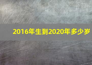 2016年生到2020年多少岁