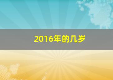 2016年的几岁