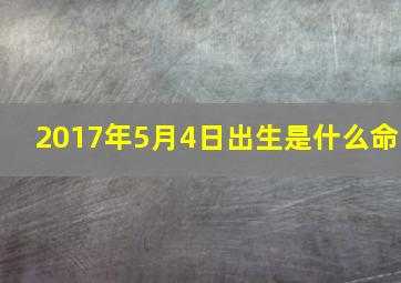 2017年5月4日出生是什么命