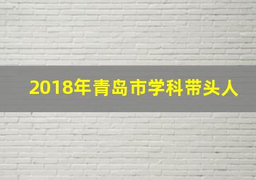 2018年青岛市学科带头人