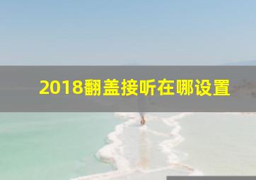 2018翻盖接听在哪设置