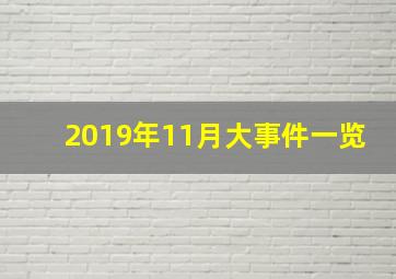 2019年11月大事件一览