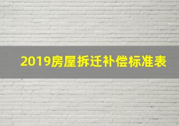 2019房屋拆迁补偿标准表