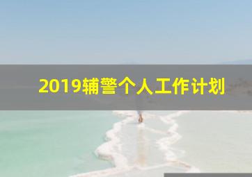 2019辅警个人工作计划