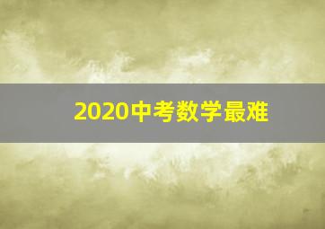 2020中考数学最难