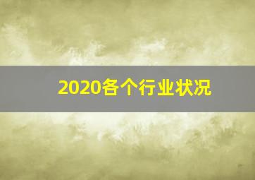 2020各个行业状况