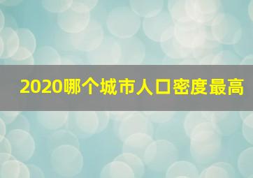 2020哪个城市人口密度最高