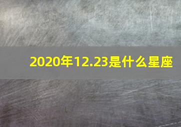 2020年12.23是什么星座