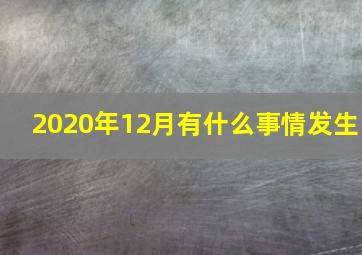 2020年12月有什么事情发生