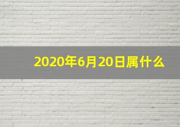 2020年6月20日属什么