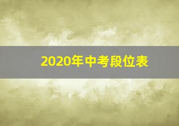 2020年中考段位表