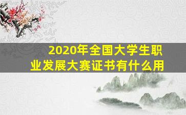 2020年全国大学生职业发展大赛证书有什么用