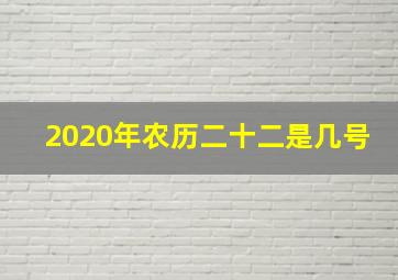 2020年农历二十二是几号