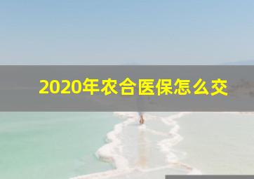 2020年农合医保怎么交