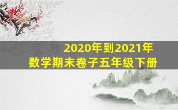 2020年到2021年数学期末卷子五年级下册