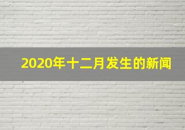 2020年十二月发生的新闻