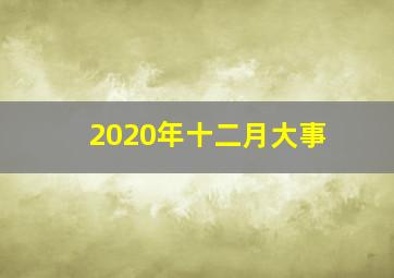 2020年十二月大事