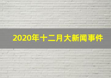 2020年十二月大新闻事件