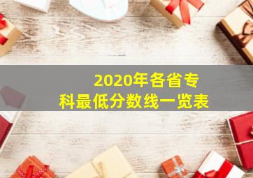 2020年各省专科最低分数线一览表