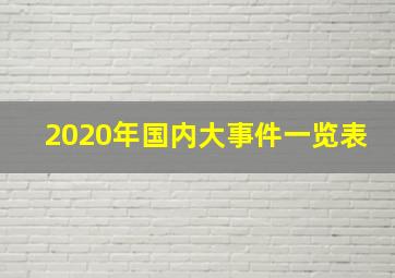 2020年国内大事件一览表