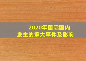 2020年国际国内发生的重大事件及影响