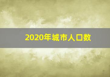 2020年城市人口数