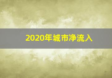 2020年城市净流入