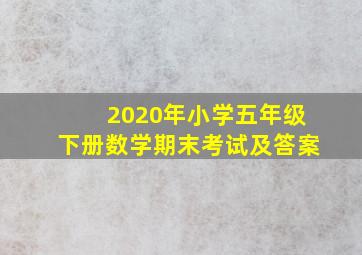 2020年小学五年级下册数学期末考试及答案