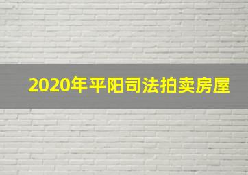 2020年平阳司法拍卖房屋