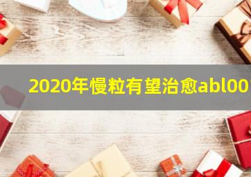 2020年慢粒有望治愈abl001