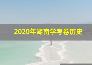 2020年湖南学考卷历史