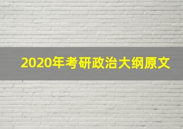 2020年考研政治大纲原文