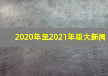 2020年至2021年重大新闻