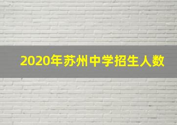 2020年苏州中学招生人数