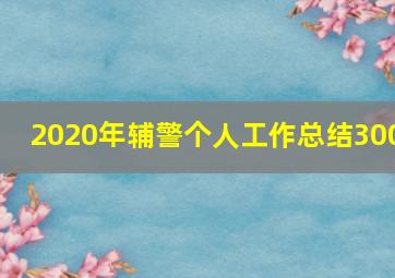 2020年辅警个人工作总结300