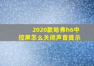 2020款哈弗h6中控屏怎么关闭声音提示