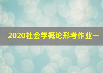 2020社会学概论形考作业一