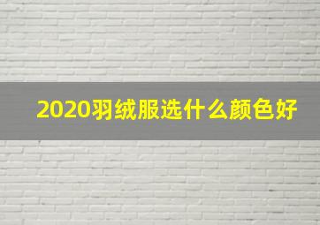 2020羽绒服选什么颜色好