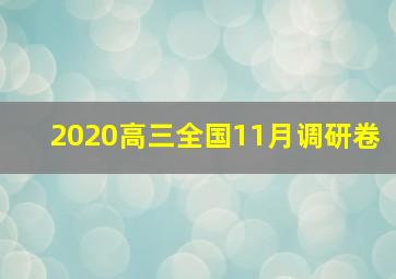 2020高三全国11月调研卷