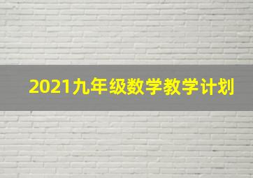 2021九年级数学教学计划