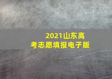 2021山东高考志愿填报电子版