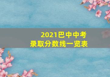 2021巴中中考录取分数线一览表