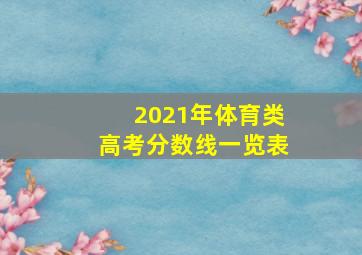 2021年体育类高考分数线一览表